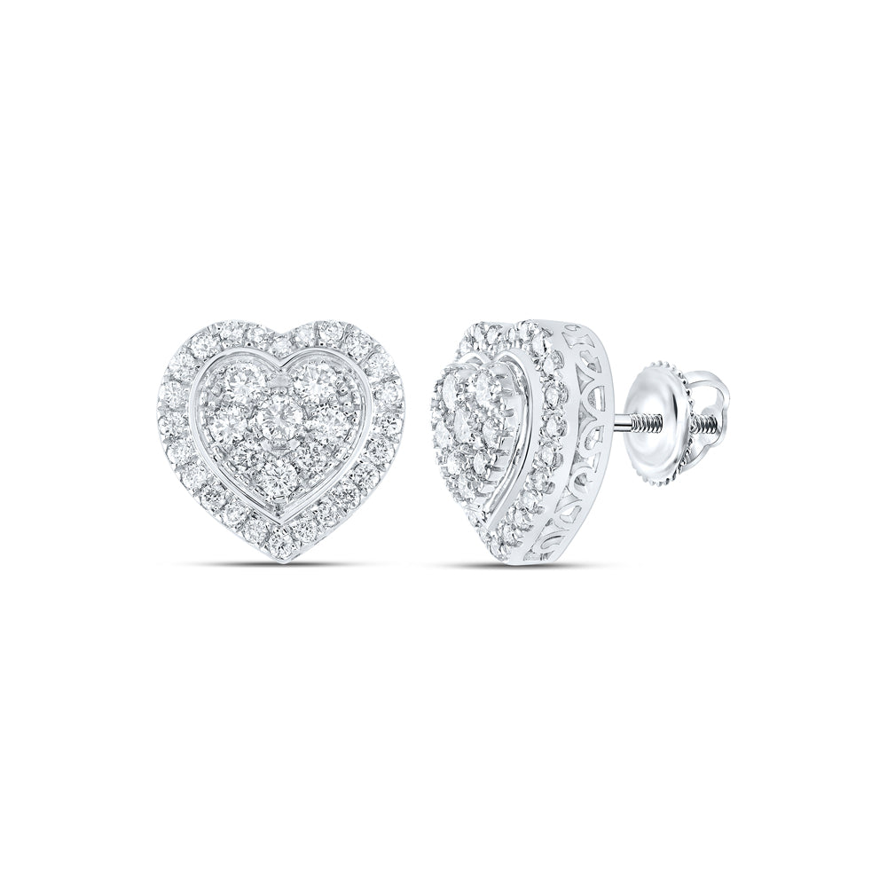 1 1/4CTW-DIA NKE HEART EARRING
