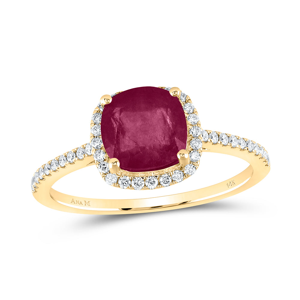 1/5CTW-DIA ANA M 7 MM-RUBY NAT GEM RING