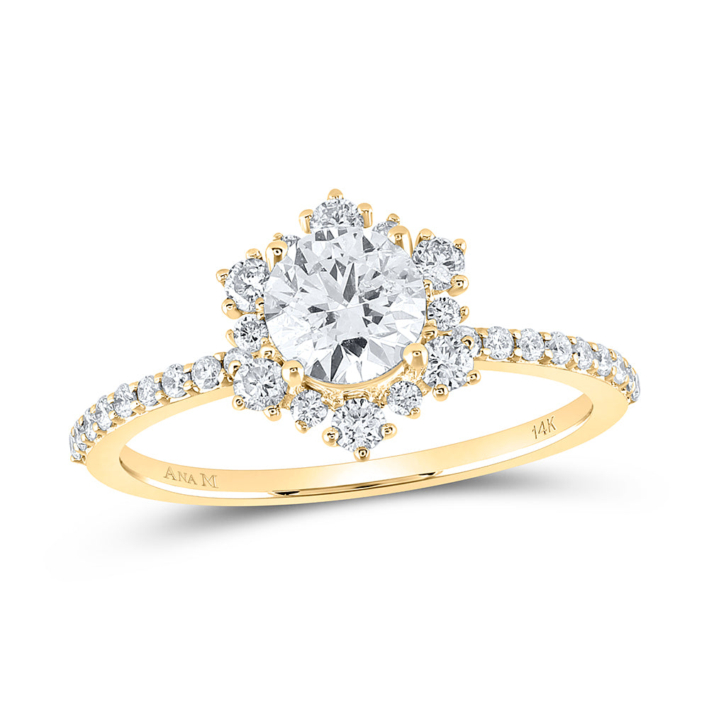1CTW-DIA ANA M 3/4CT-CRD SINGLE HALO ENGAGEMENT RING
