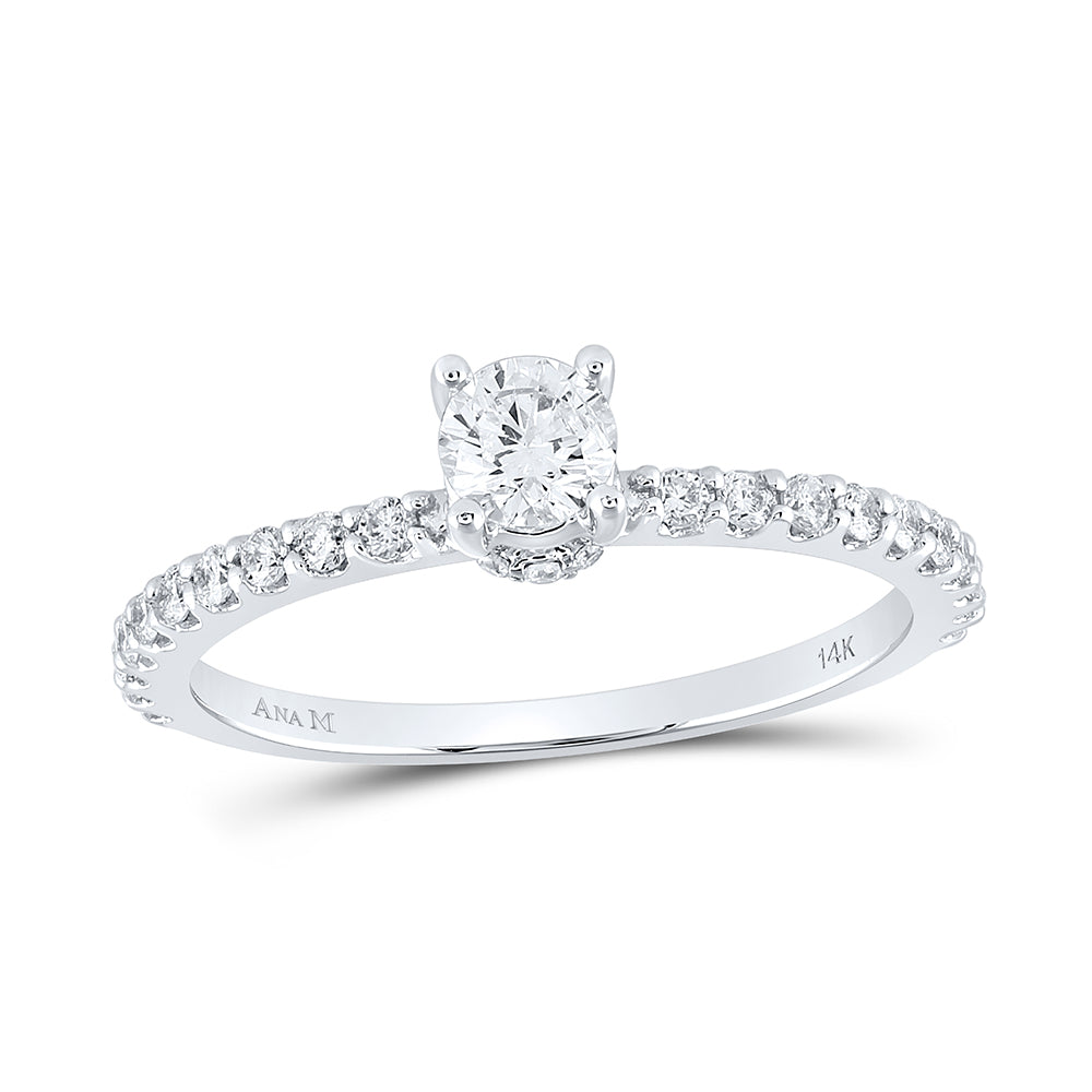 5/8CTW-DIA ANA M 1/3CT-CRD NO HALO ENGAGEMENT RING