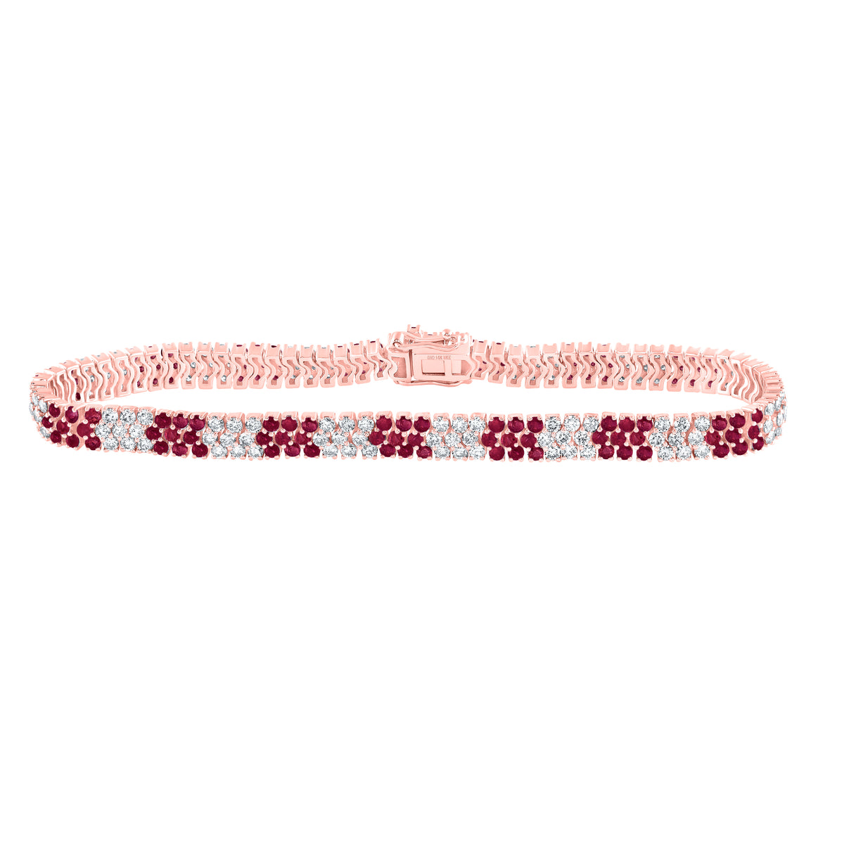 2 7/8CTW-DIA NKE 31/2CTW-RUBY NATURAL GEM BRACELET (7 INCH)