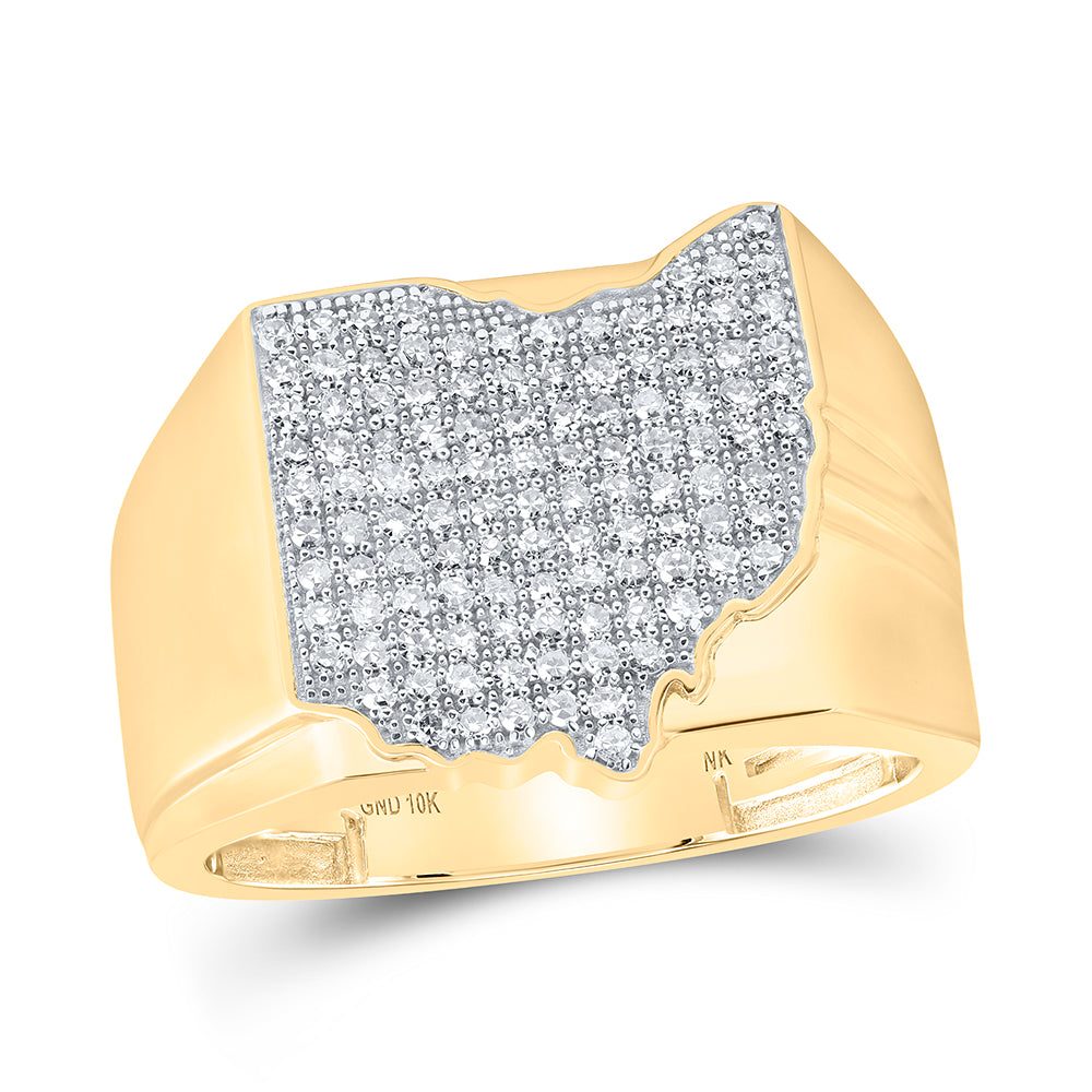 5/8 CTW-DIA NK OHIO MAP MENS RING