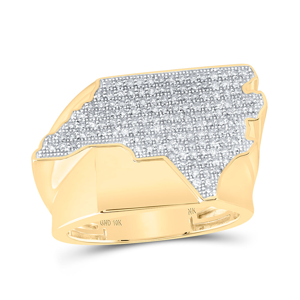 3/4CTW-DIA NK NORTH CAROLINA MAP MENS RING