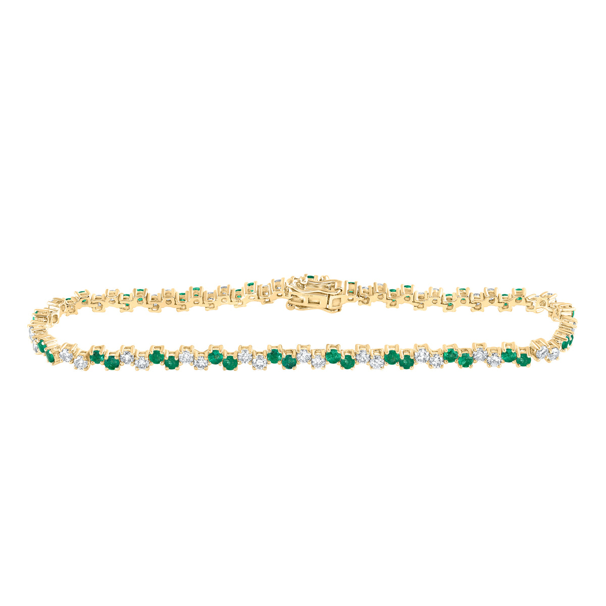 1 3/4CTW-DIA NKE 1 7/8CTW-EM NATURAL GEM BRACELET (7 INCH)