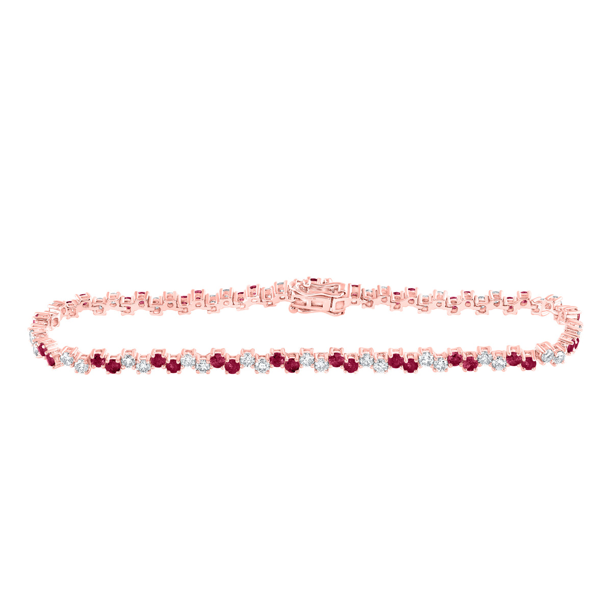1 3/4CTW-DIA NKE 2CTW-RUBY NATURAL GEM BRACELET (7 INCH)