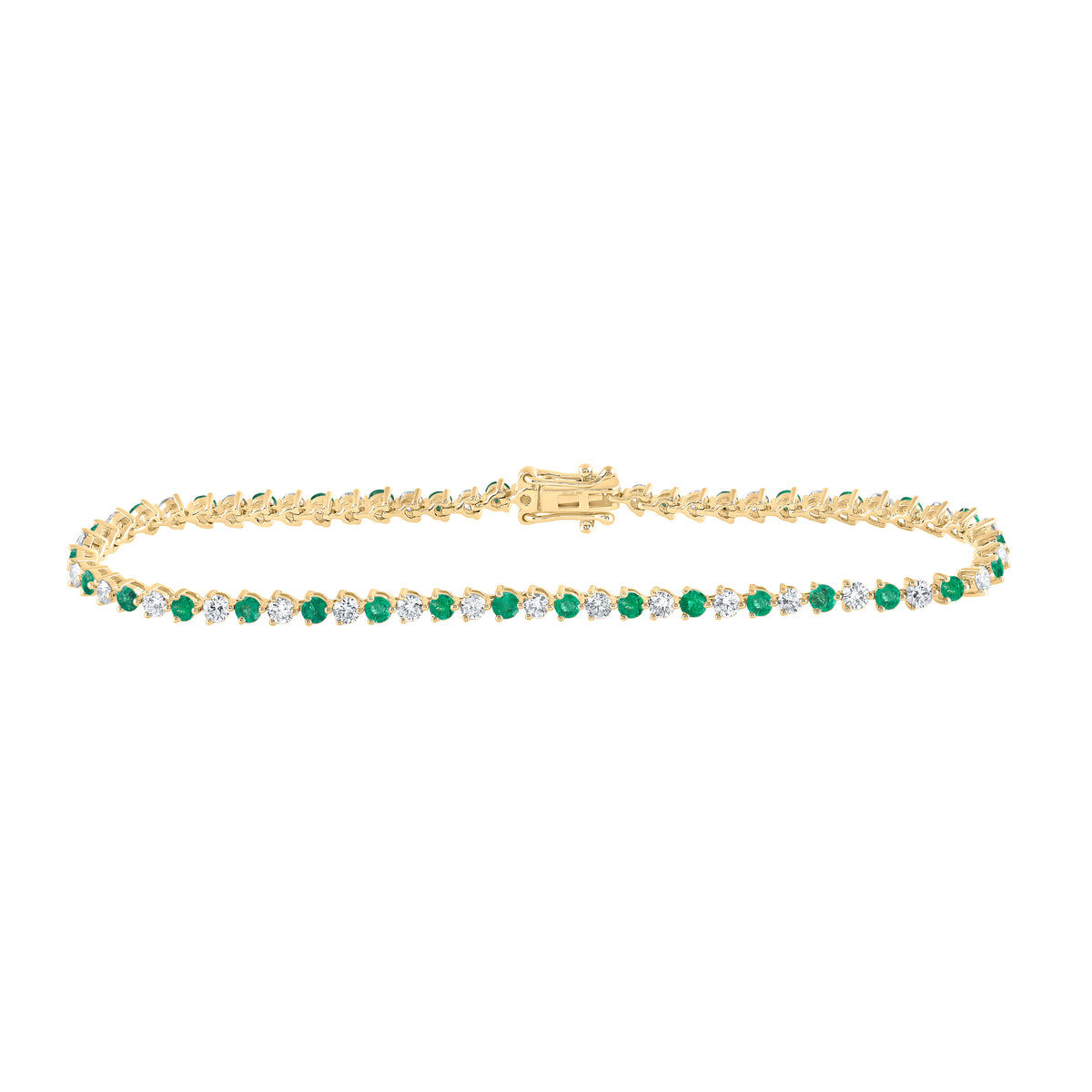 1 1/3CTW-DIA NKE 1 1/2CTW-EM NATURAL GEM BRACELET(7 INCH)