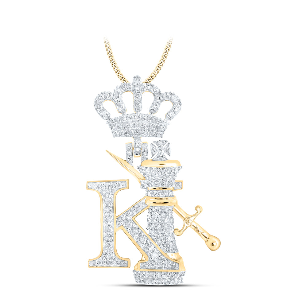 1 1/2CTW-DIA NK ?KING PIN SWORD? MENS CHARM