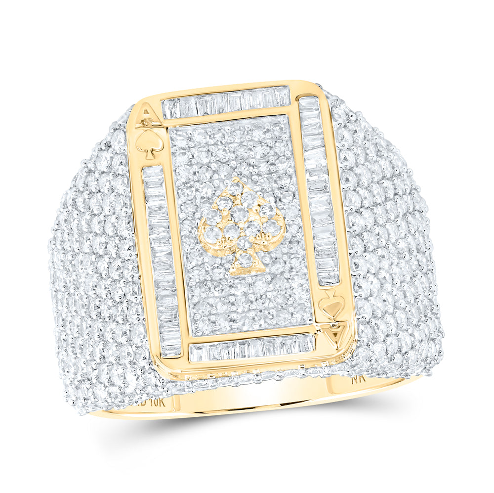 3 5/8CTW-DIA NK SPADE ACE CARD MENS RING