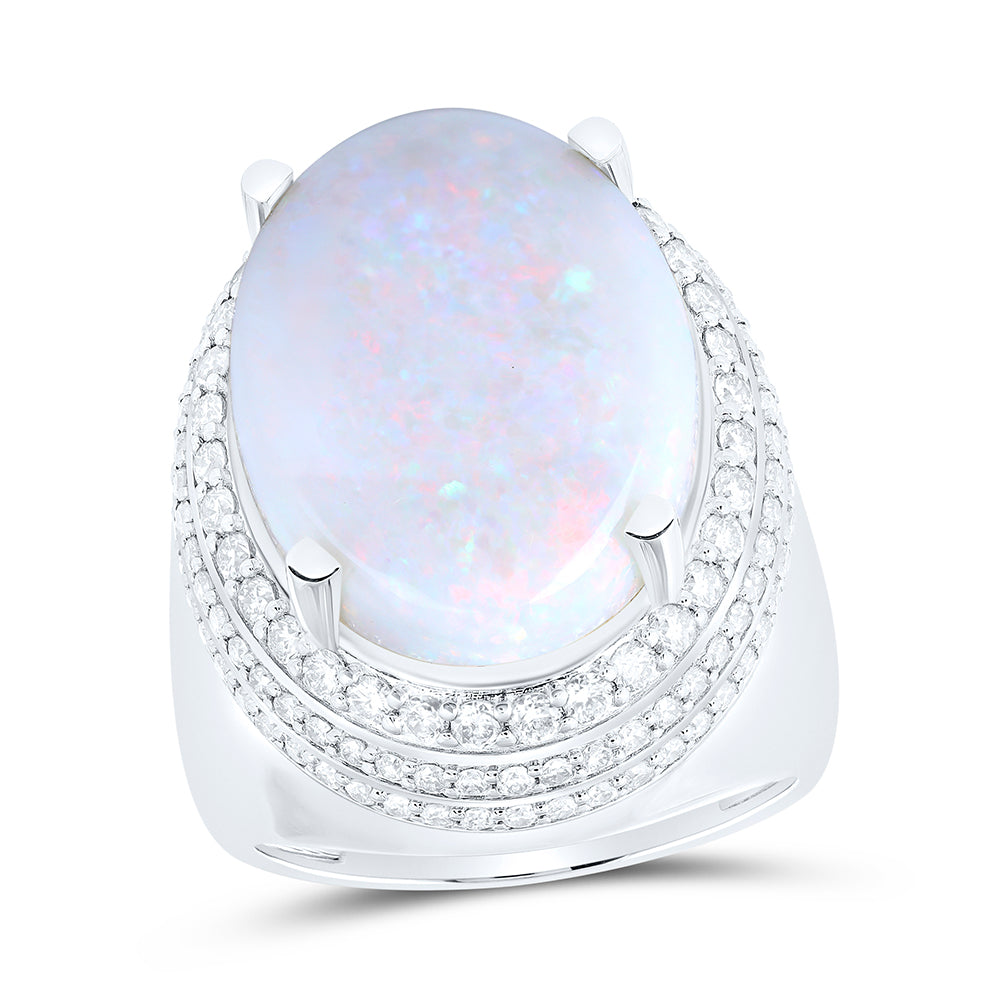 2 3/8CTW-DIA NK 17CT-OPAL MENS RING