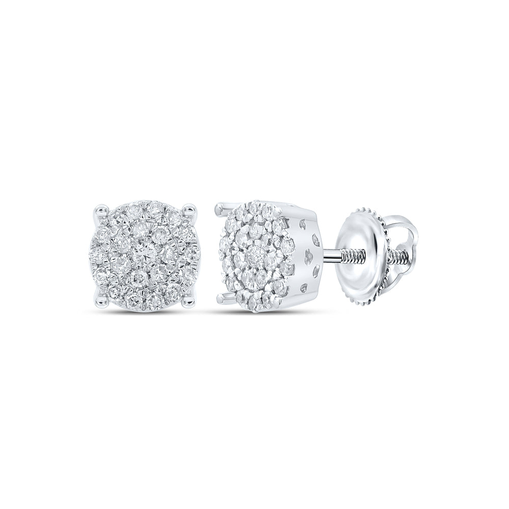 1/4CT-DIA P1 ROUND EARRING
