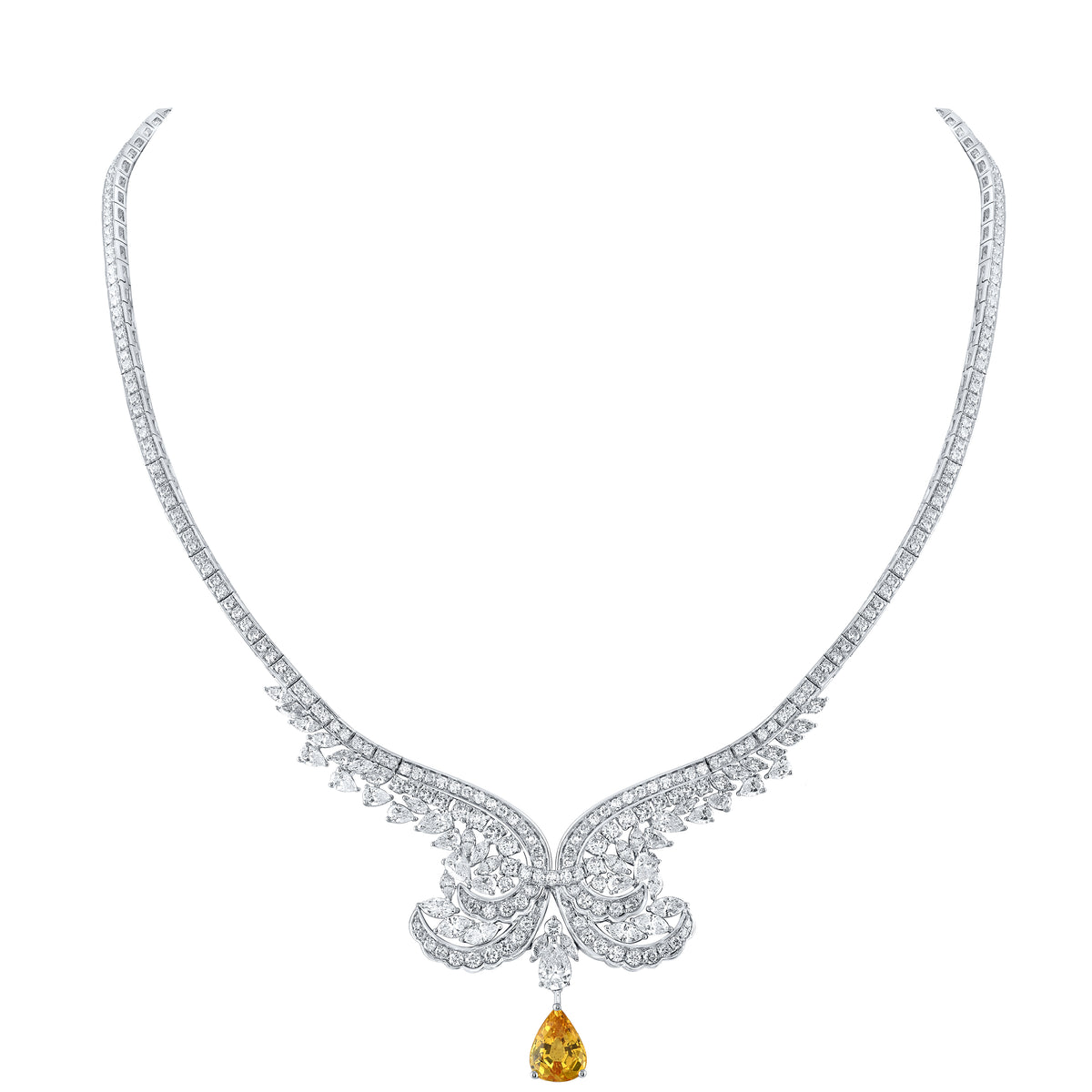 13 5/8 CTW-DIA ANA M 11X8MM-YEL SAP NECK (17 INCH)