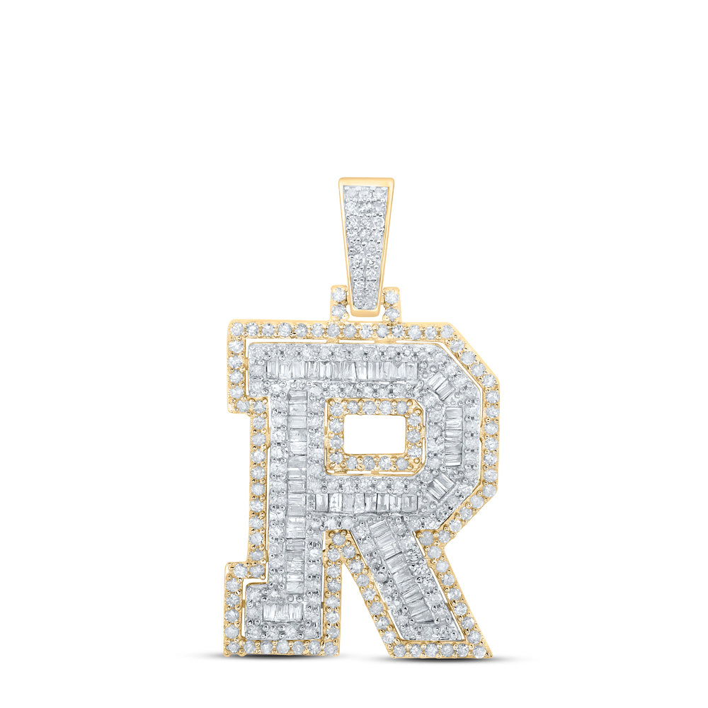 1 1/5CTW-DIA P1 INITIAL "R" MENS PENDANT