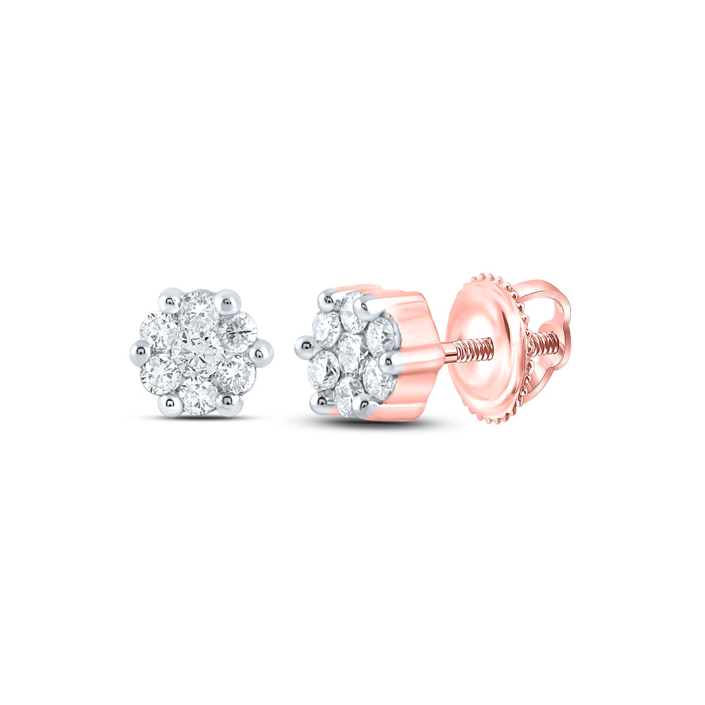 1/6CT-DIA NK FASHION FLOWER EARRING