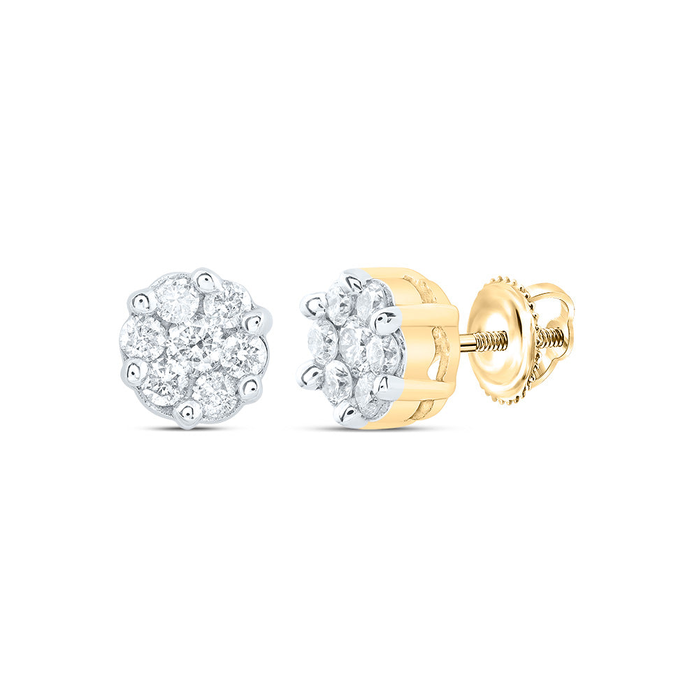 1/4CT-DIA NK FLOWER EARRING