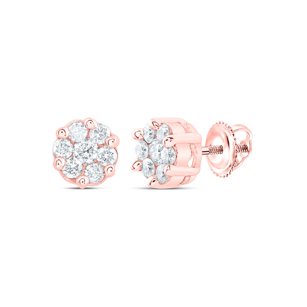 1/4CT-DIA NK FLOWER EARRING