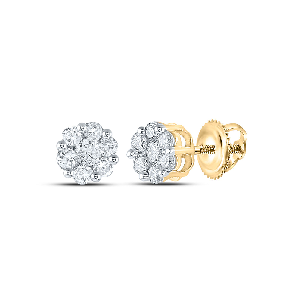 1/2CT-DIA NK FLOWER EARRING