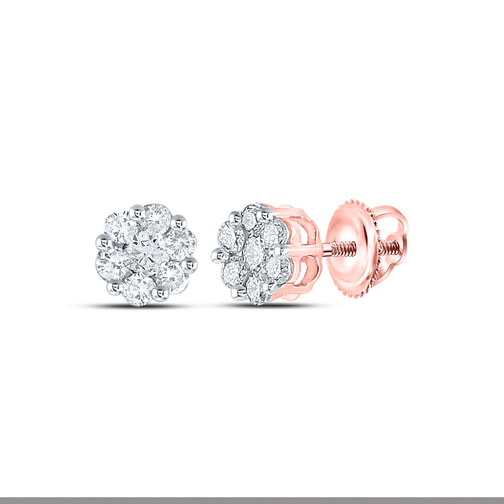1/2CT-DIA NK FLOWER EARRING