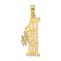 Load image into Gallery viewer, 14k #1 DAD Cut-out Vertical Charm
