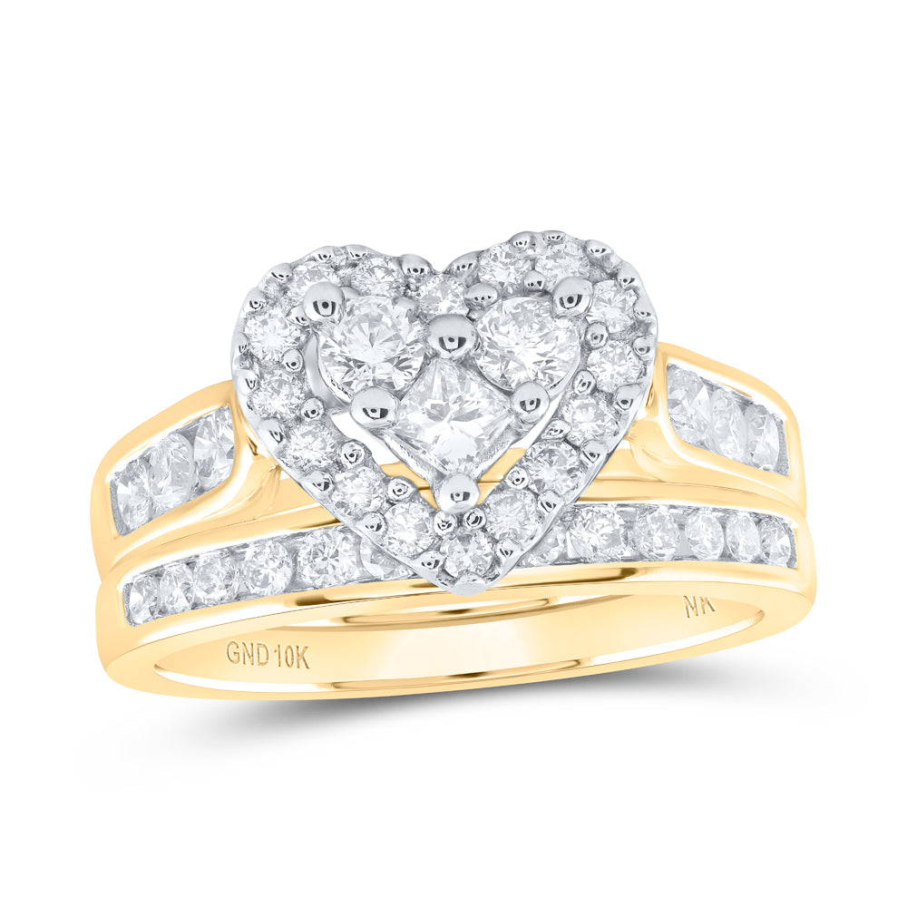 1CT-DIA NK HEART BRIDAL SET