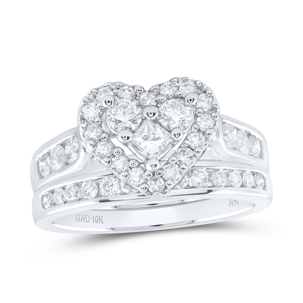 1CT-DIA NK HEART BRIDAL SET