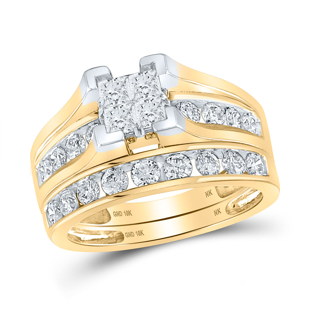 1 1/2CT-DIA NK TESSERA INVISIBLE BRIDAL SET