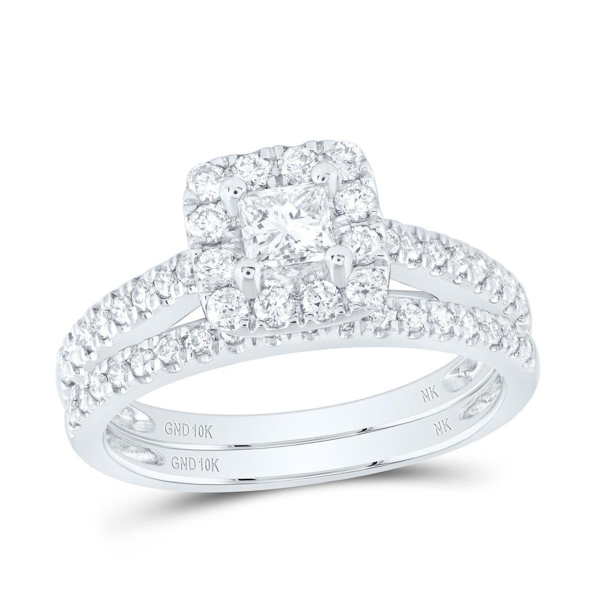 1CTW-DIA NK 1/3CT-CPR BLISS  BRIDAL SET SINGLE HALO