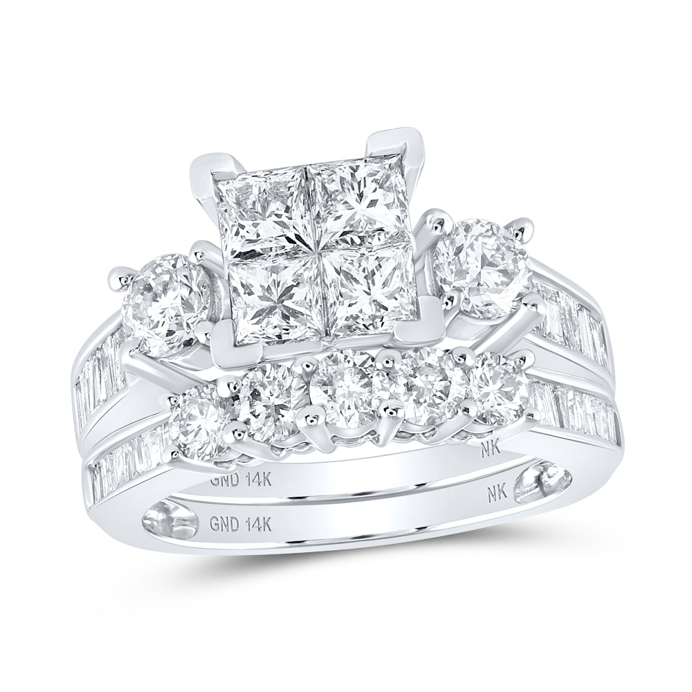 3CT-DIA NK 2x1/3(SRD) TESSERA INVISIBLE BRIDAL SET