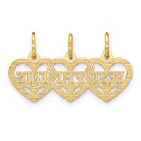 Load image into Gallery viewer, 14k Triple Heart Diamond-cut BEST FRIENDS Break-apart Pendant
