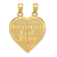 Load image into Gallery viewer, 14k Reversible FOREVER AND EVER Break-apart Heart Pendant
