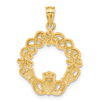 Load image into Gallery viewer, 14k Rhodium Claddagh Pendant
