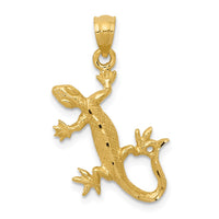 Load image into Gallery viewer, 14k Diamond-Cut Lizard Pendant
