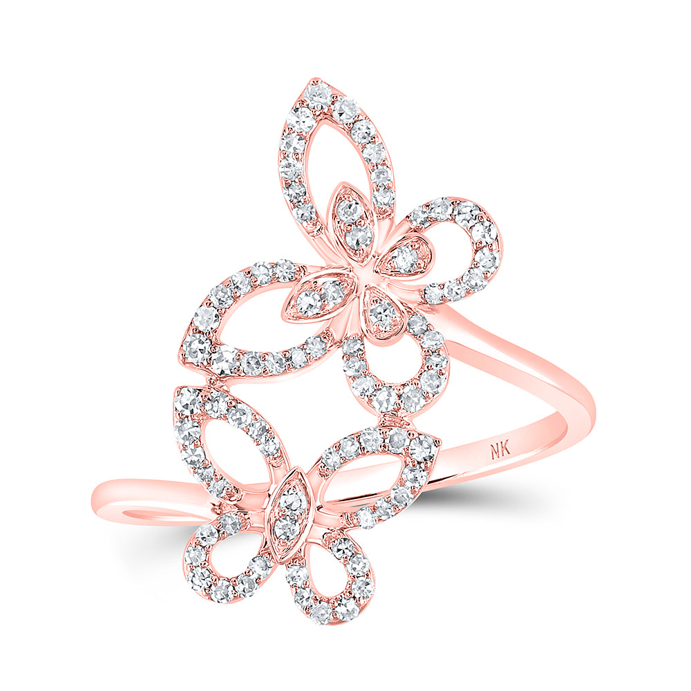1/4CTW-DIA NK BUTTERFLY RING
