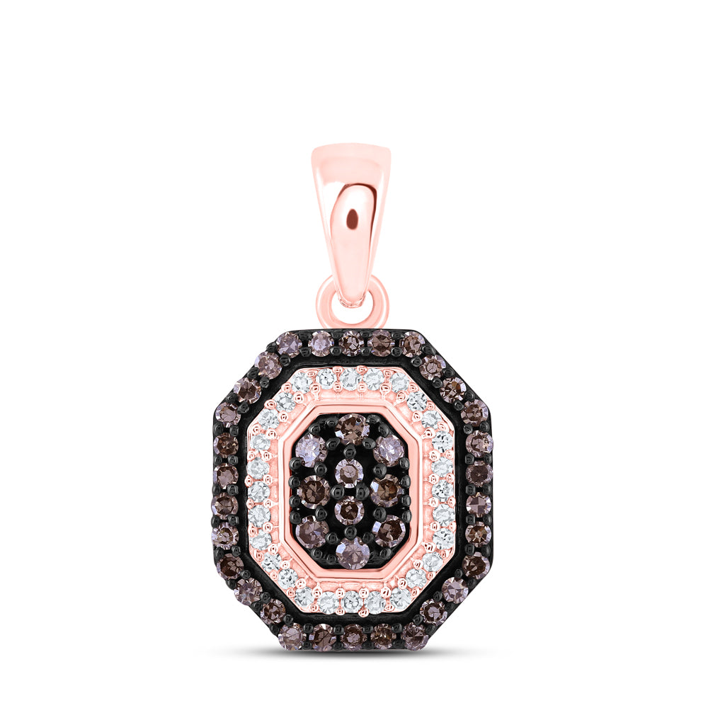 1/4CTW-DIA NK COGNAC OCTAGON PENDANT