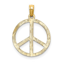Load image into Gallery viewer, 14k Textured Peace Sign Pendant
