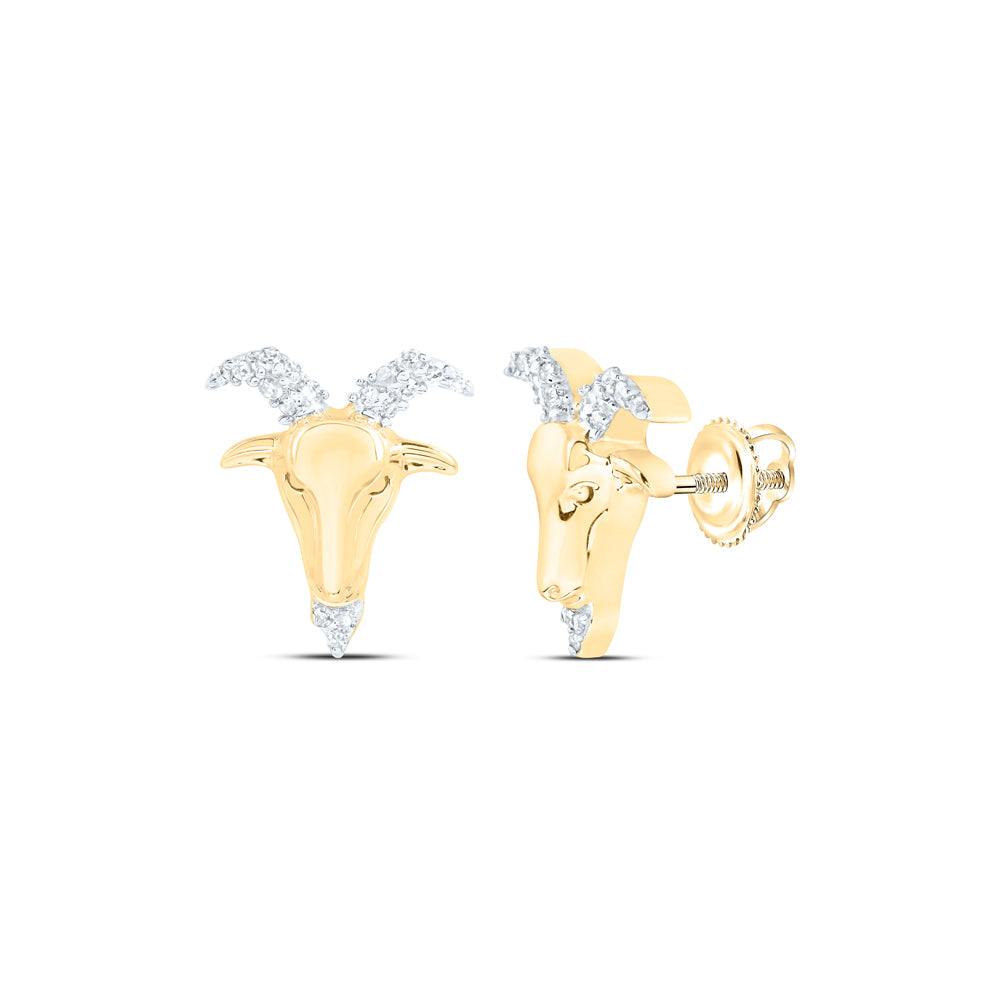 1/10CTW-DIA NK GOAT EARRING