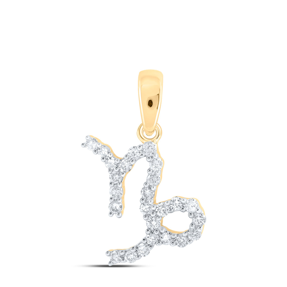 1/4CTW-DIA NK ZODIAC SIGN OF CAPRICON PENDANT