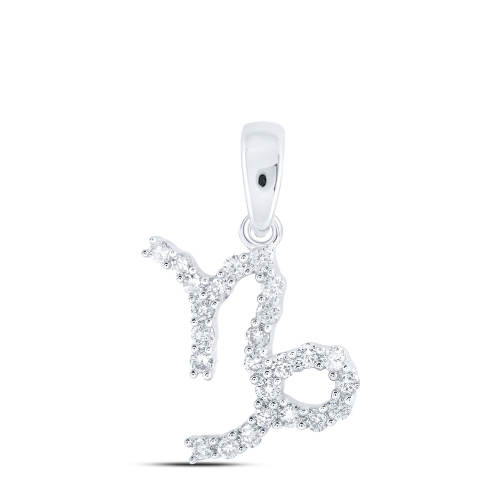 1/4CTW-DIA NK ZODIAC SIGN OF CAPRICON PENDANT