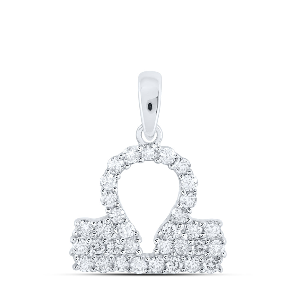 1/3CTW-DIA NK ZODIAC SIGN OF LIBRA PENDANT
