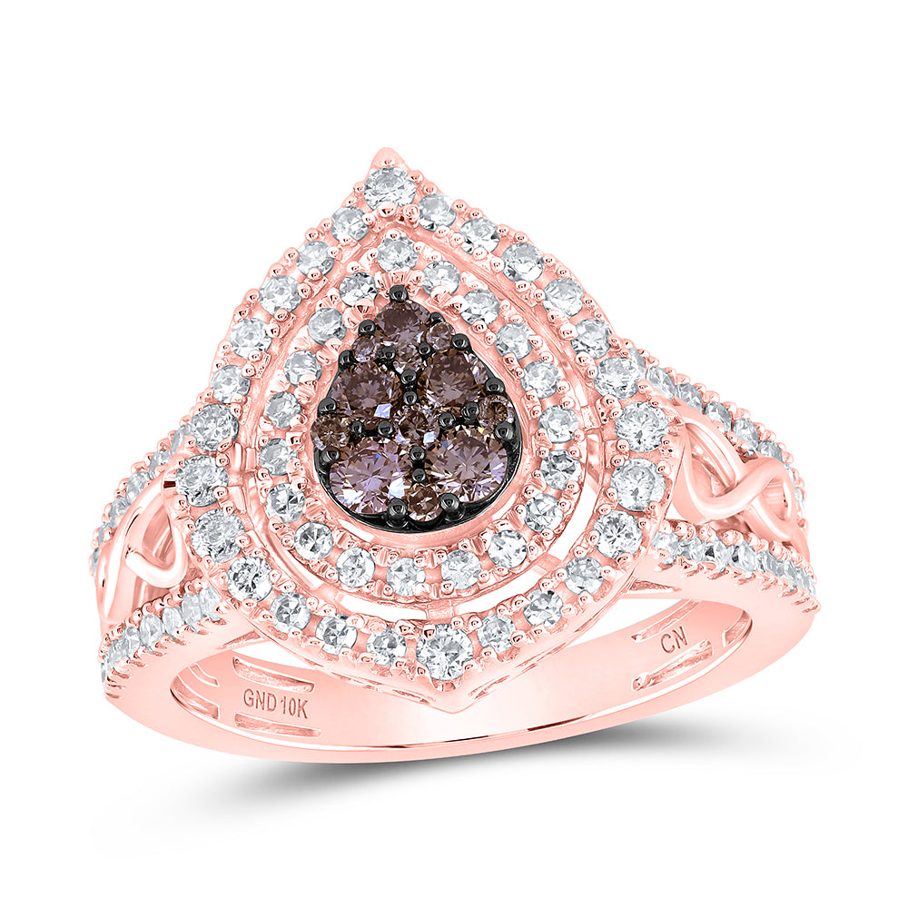 7/8CTW-DIA COGNAC RING