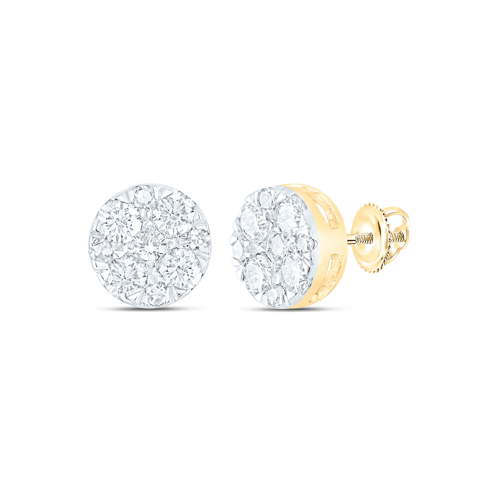 1/2CTW-DIA NK 4 STONE FLOWER EARRING