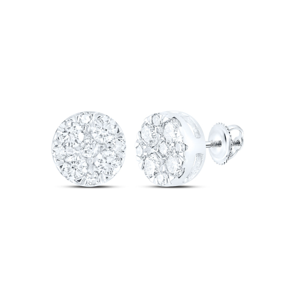 1/2CTW-DIA NK 4 STONE FLOWER EARRING