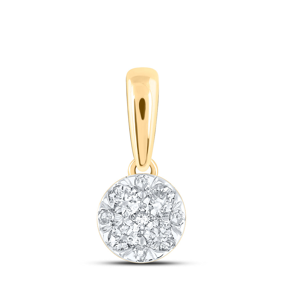 1/4CTW-DIA NK 4 STONE FLOWER PENDANT