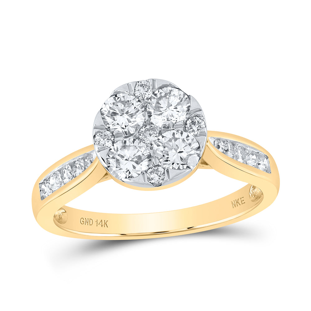 1CTW-DIA NKE 4 STONE FLOWER RING