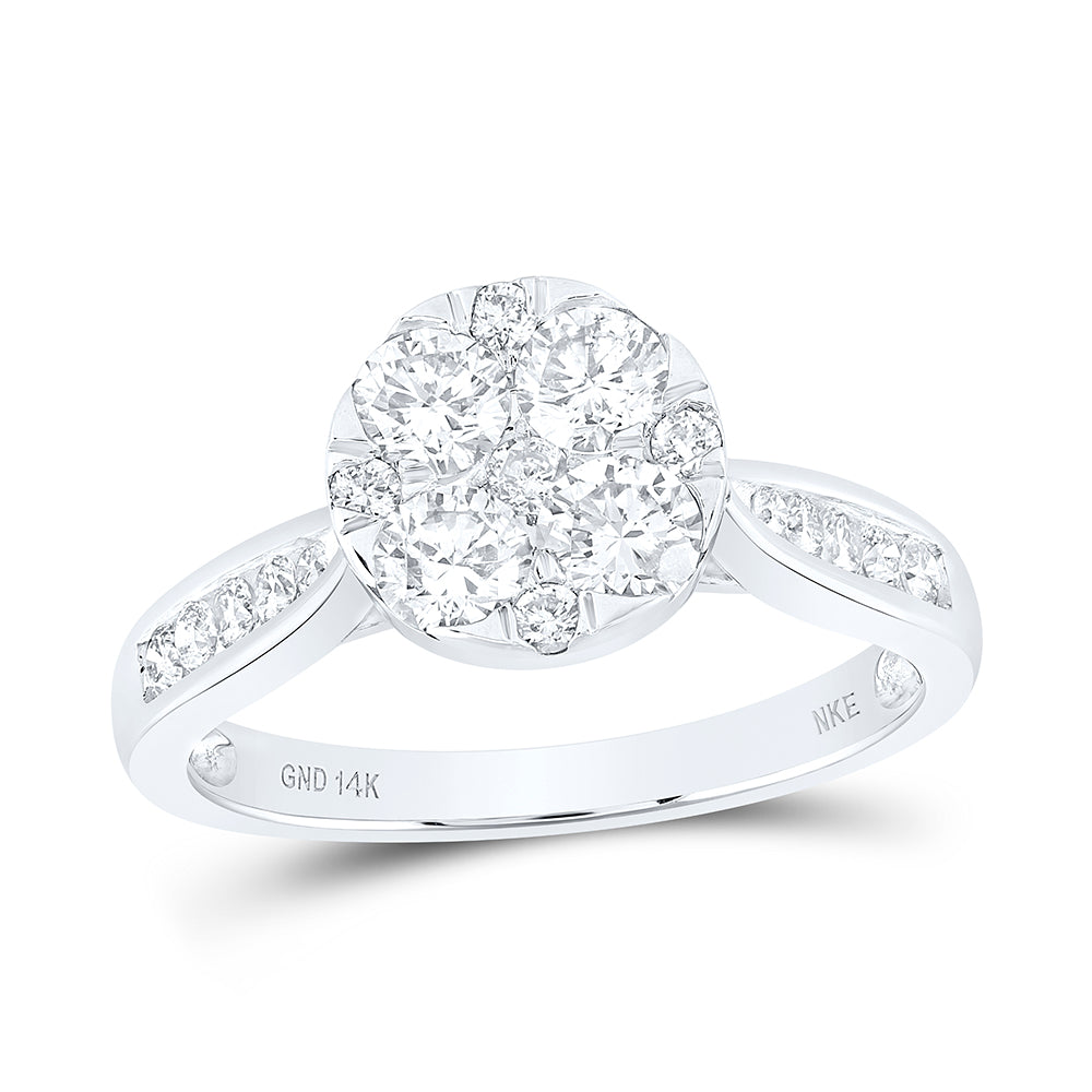 1CTW-DIA NKE 4 STONE FLOWER RING