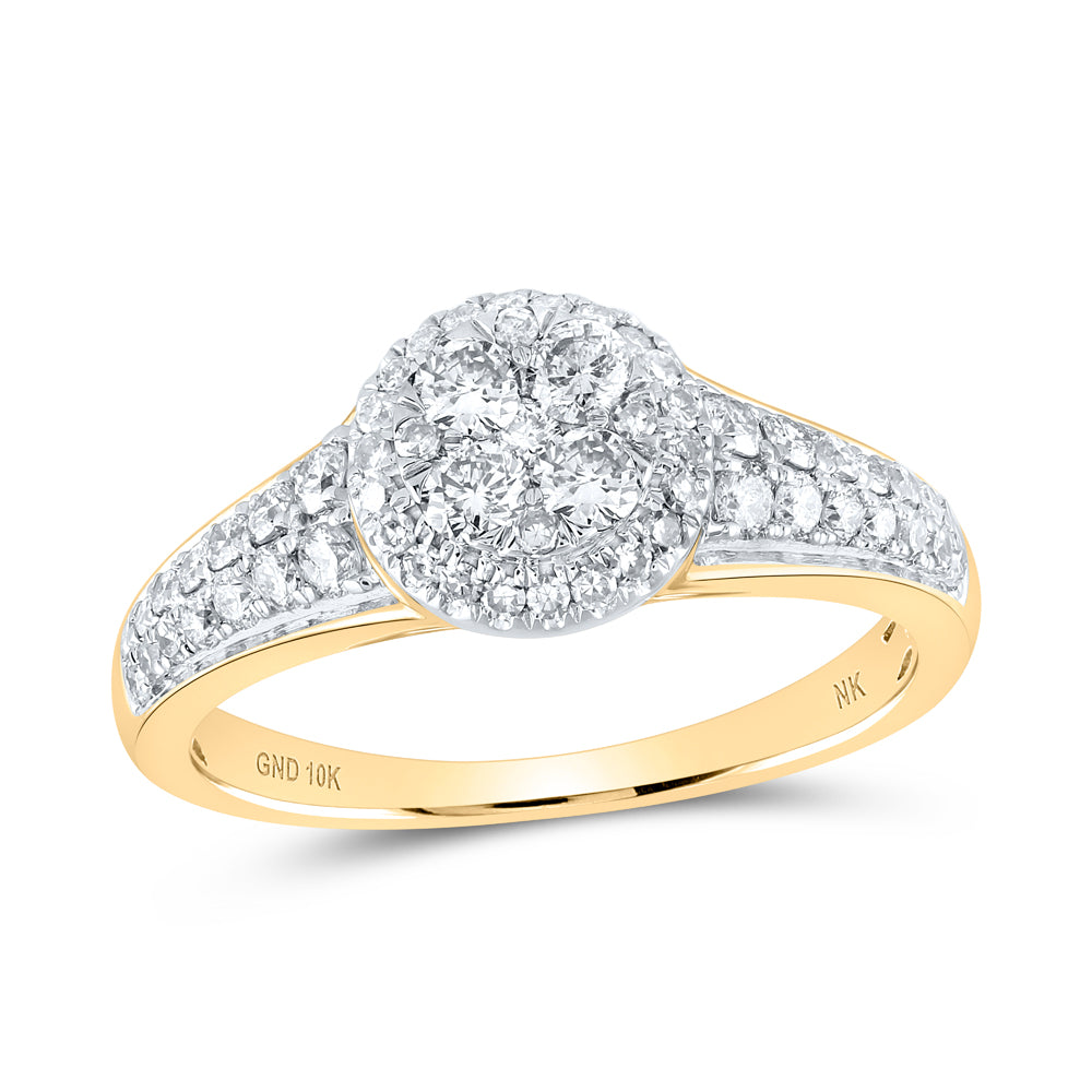 3/4CTW-DIA NK 4 STONE FLOWER RING