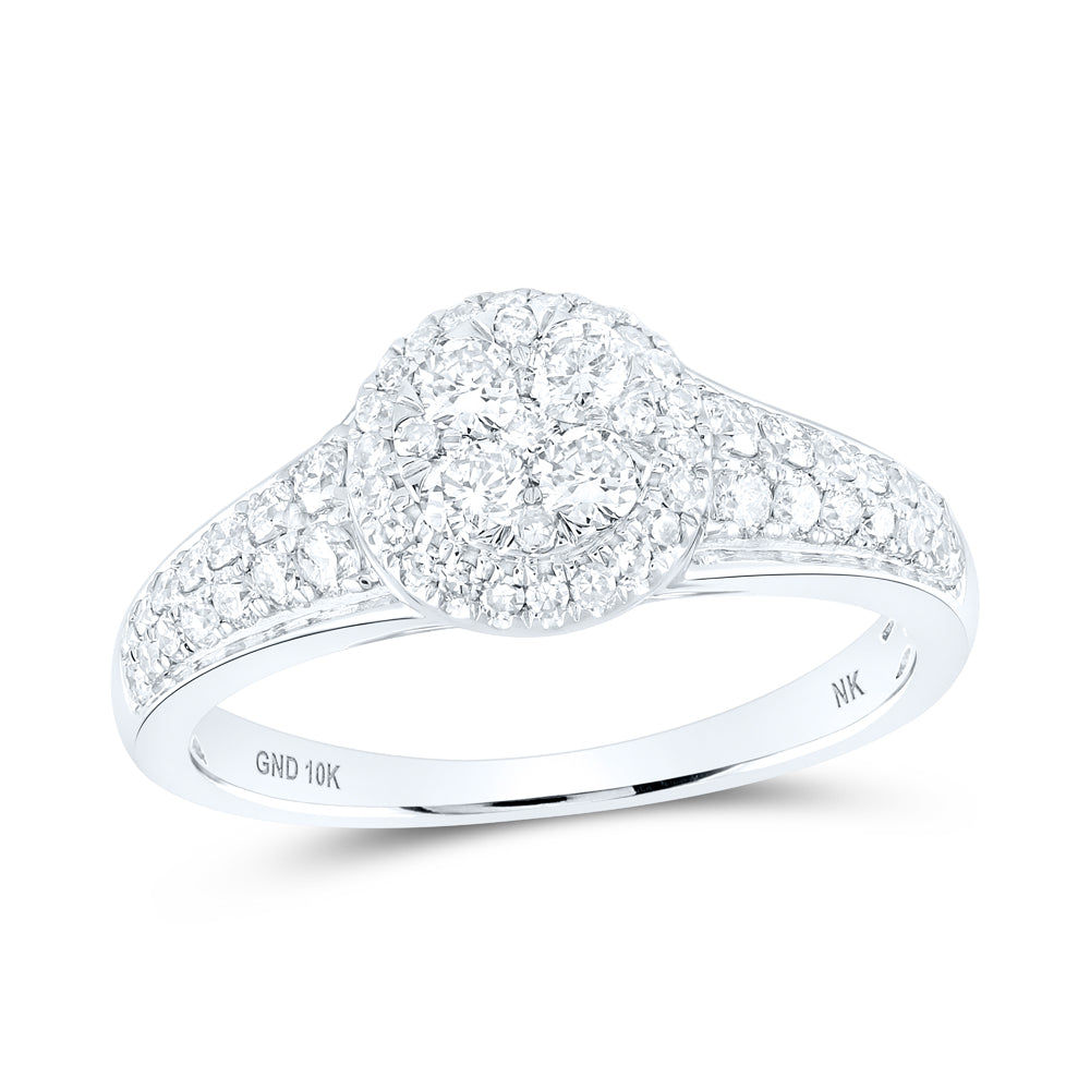 3/4CTW-DIA NK 4 STONE FLOWER RING