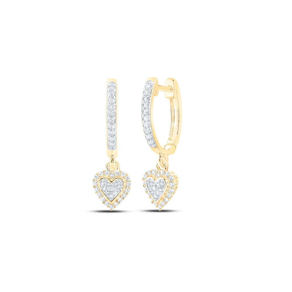 1/4CTW-DIA NK HEART DANGLING EARRING