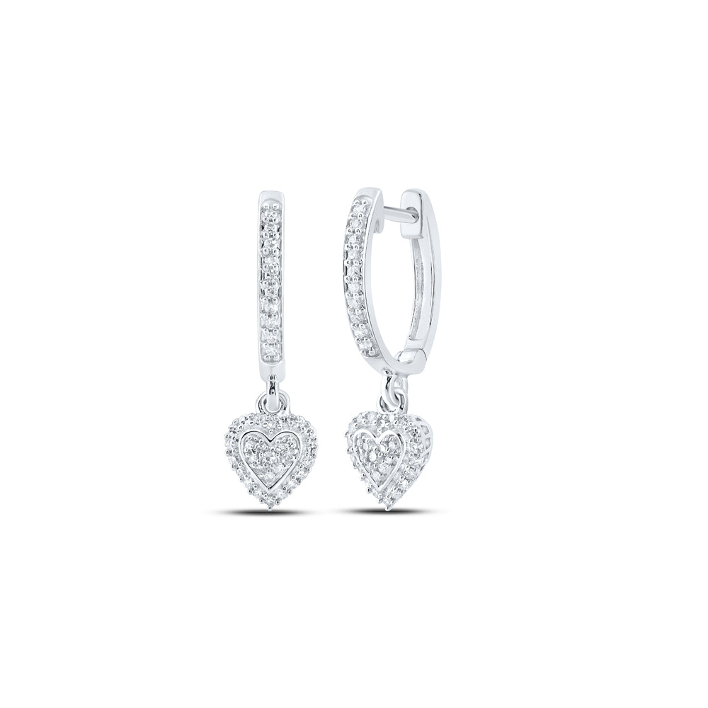 1/4CTW-DIA NK HEART DANGLING EARRING