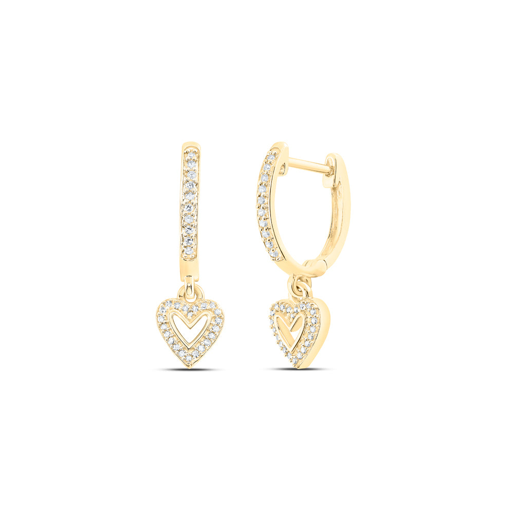 1/6CTW-DIA NK HEART DANGLING EARRING
