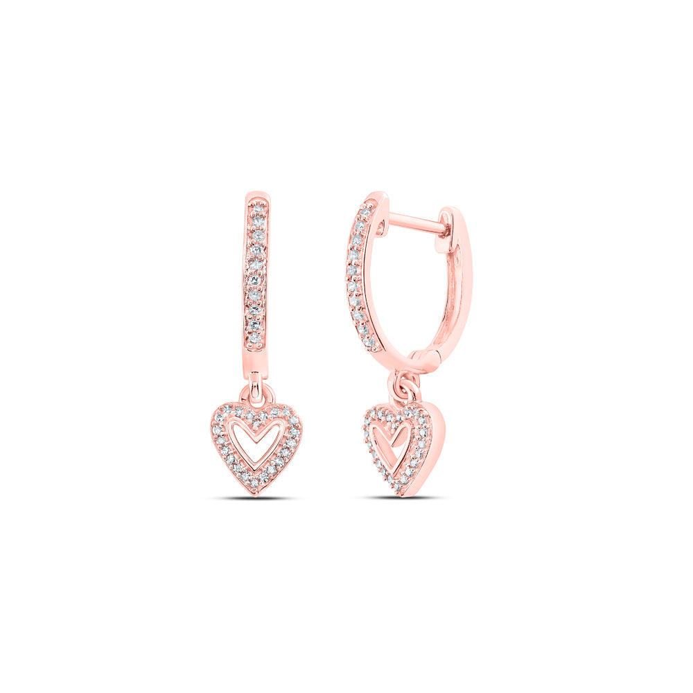1/6CTW-DIA NK HEART DANGLING EARRING